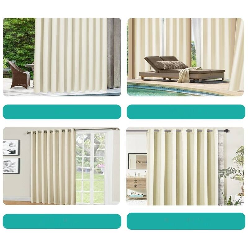 Pro Space Extra Wide Waterproof Outdoor Blackout Grommet Top Curtain (1 Panel)