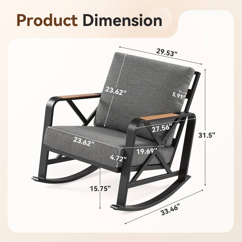 Patio Rocker With Cushions