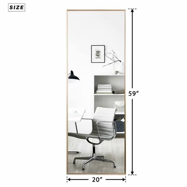 dimension image slide 17 of 20, Aluminum Alloy Full Length Floor Mirror