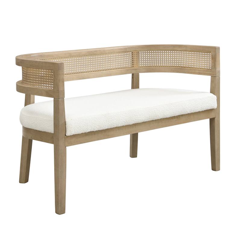 Christopher Knight Home - Modern Rattan Upholstered Loveseat with Hand-Woven Backrest