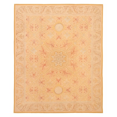 ECARPETGALLERY Flat-Weave Dynasty Beige, Tan Wool Tapestry Kilim - 7'7 x 9'6