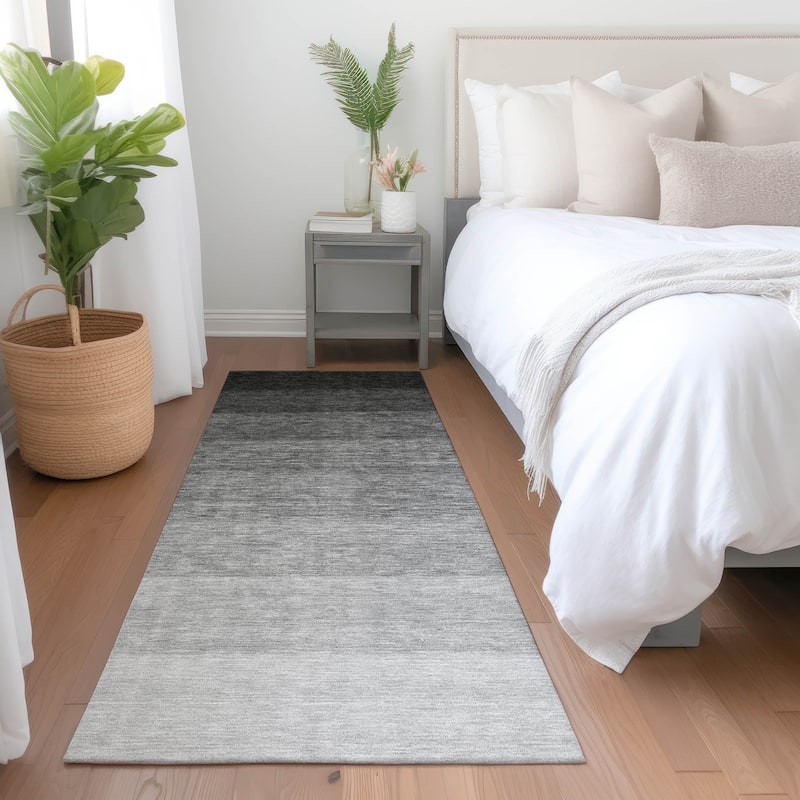 Premium Washable Super Soft Ombre Mod Mayfield Rug - Black - 2'3" x 7'6"