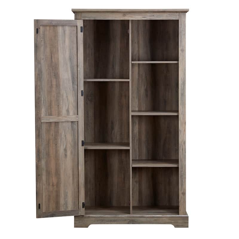 Barn Door Wood Tall Storage Cabinet