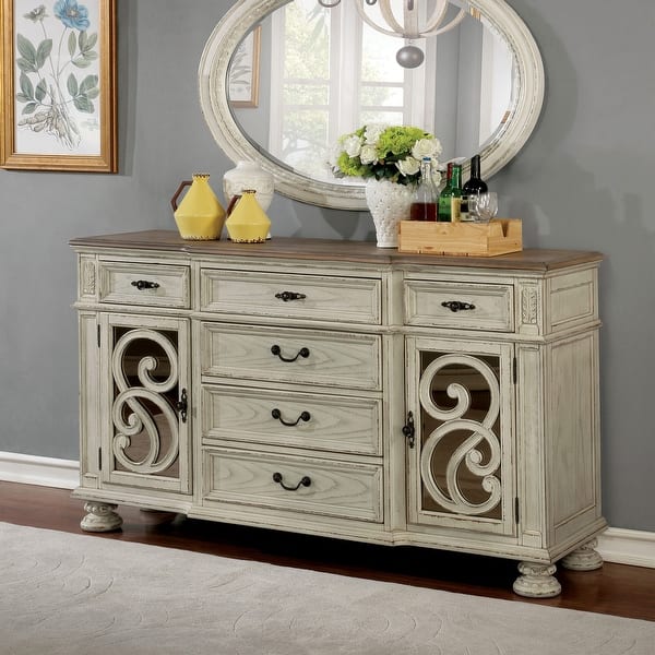 slide 2 of 8, The Gray Barn Caelum Farmhouse 60-inch Antique White 6-drawer Server Antique White