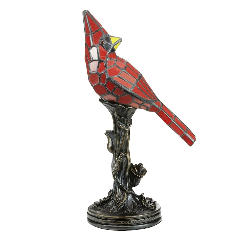 River of Goods Red Stained Glass 13-inch Cardinal Accent Lamp - 8"L x 4.5"W x 13.5"H