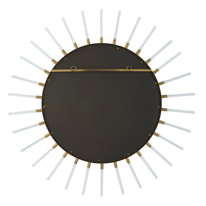 Beveled Oracle Round Wall Mirror - 55" - Gold and Clear