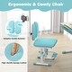 preview thumbnail 6 of 6, Gymax Blue Kids Desk & Chair Set Height Adjustable Children School