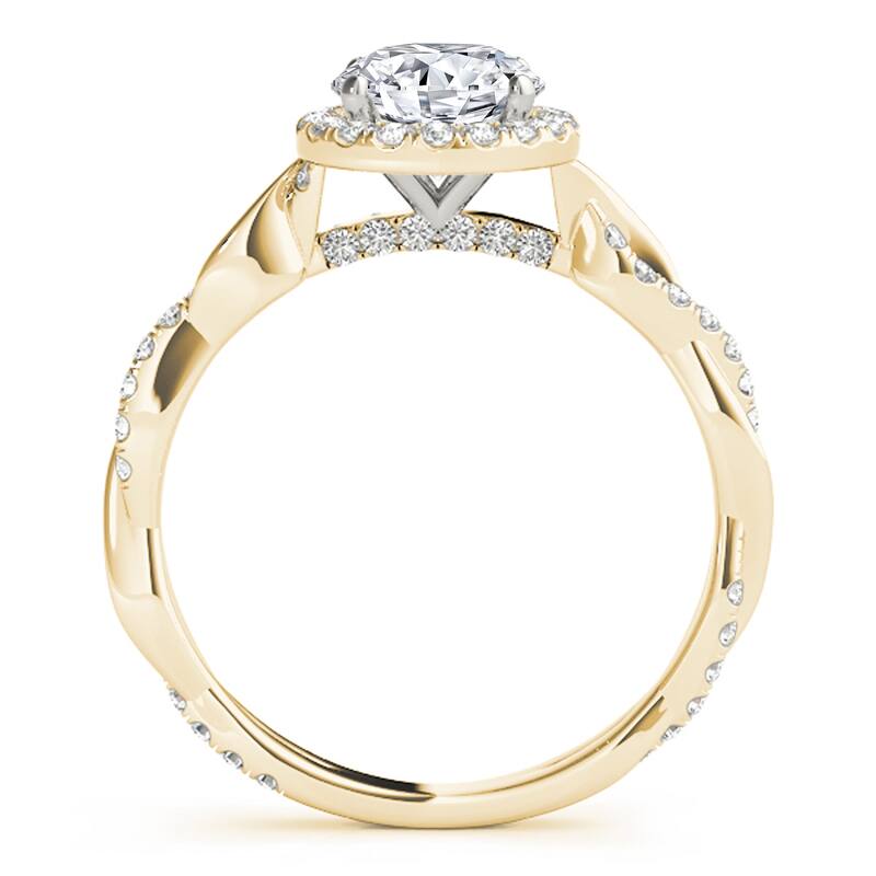 Auriya 14k-Yellow Gold Lab Grown Round Diamond Halo Engagement Ring 0.50 to 5.00 ct. tw. (F-G VS)
