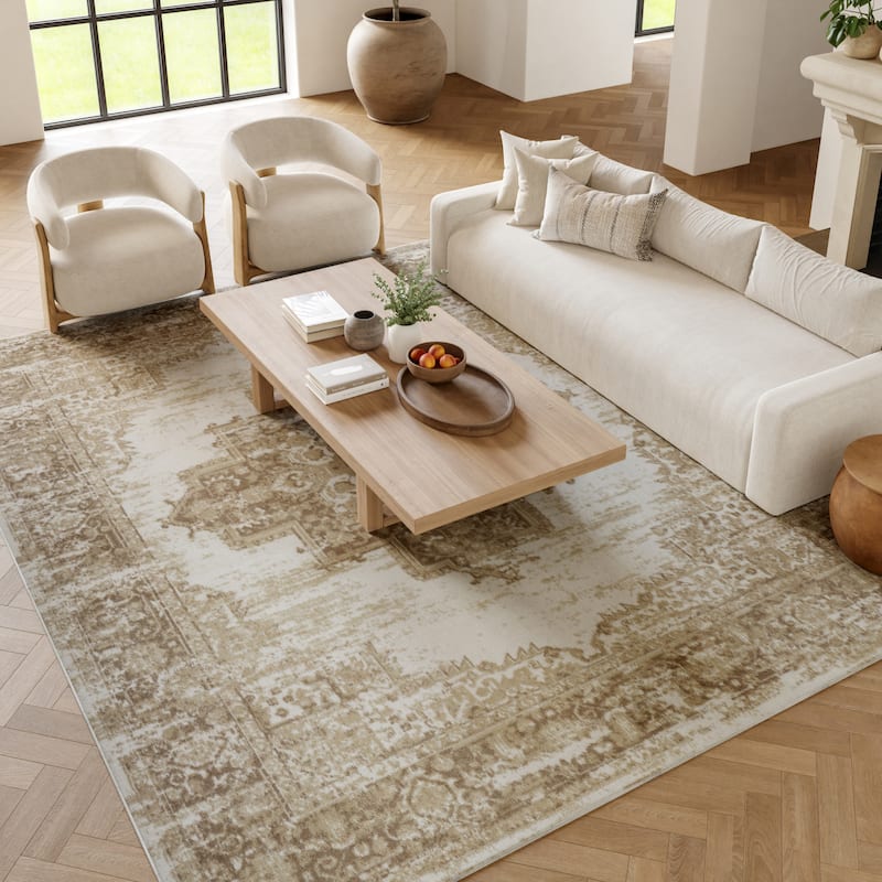 Nourison Grafix Distressed Vintage Medallion Area Rug