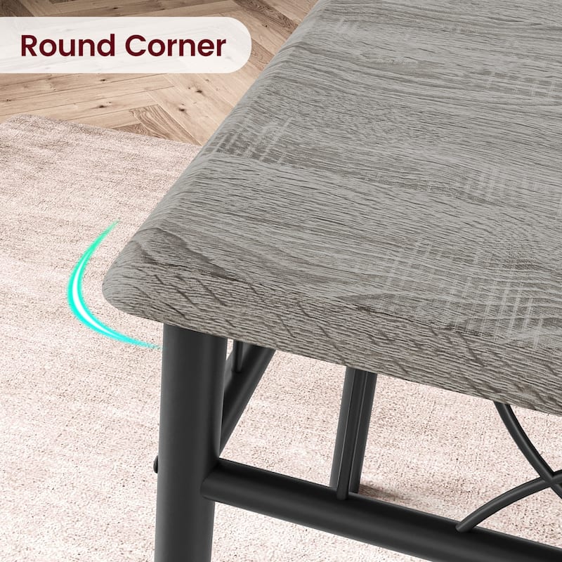 Dining Table Set for 2, Kitchen Table and Chairs, Square Dining Room Table Set , 3 Piece Dining Table Set , Rustic Brown