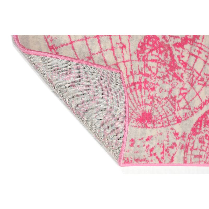 Modern Abstract Map Oriental Polypropylene Area Rug