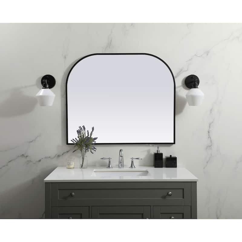 Indigo Home Metal Frame Arch Mirror 36x30 Inch