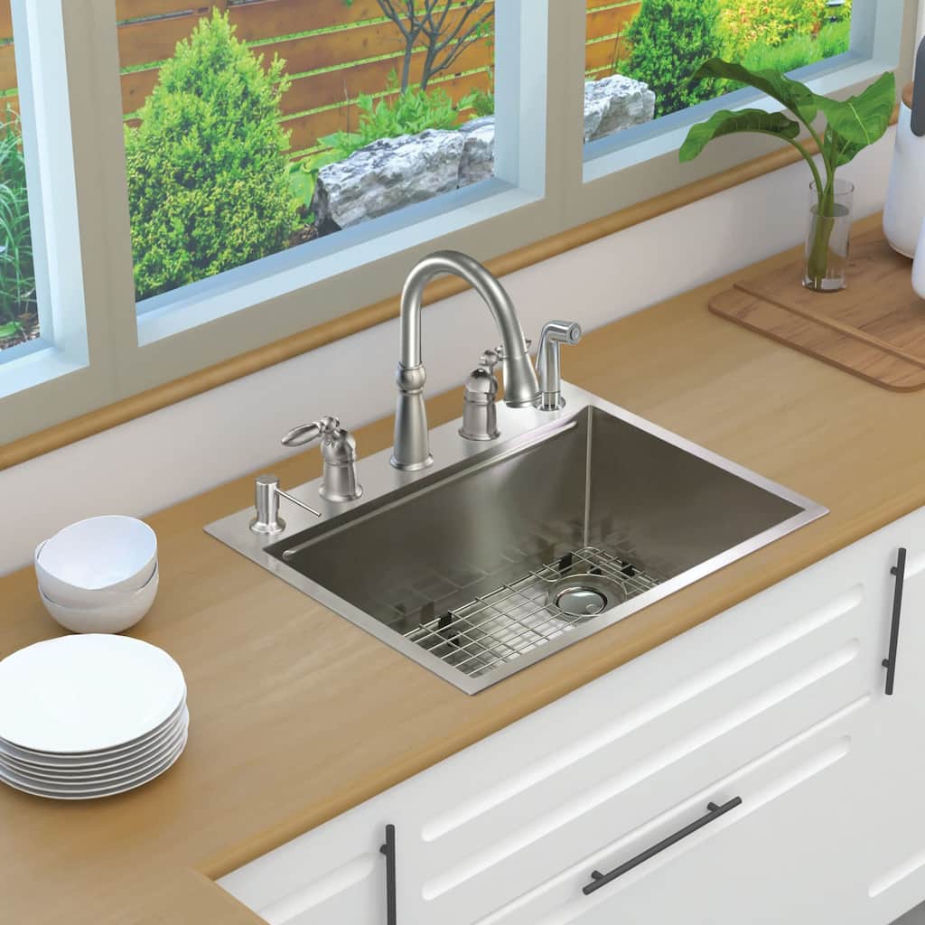 Transolid KWSST272210-5 27" Drop In Single Basin Stainless Steel