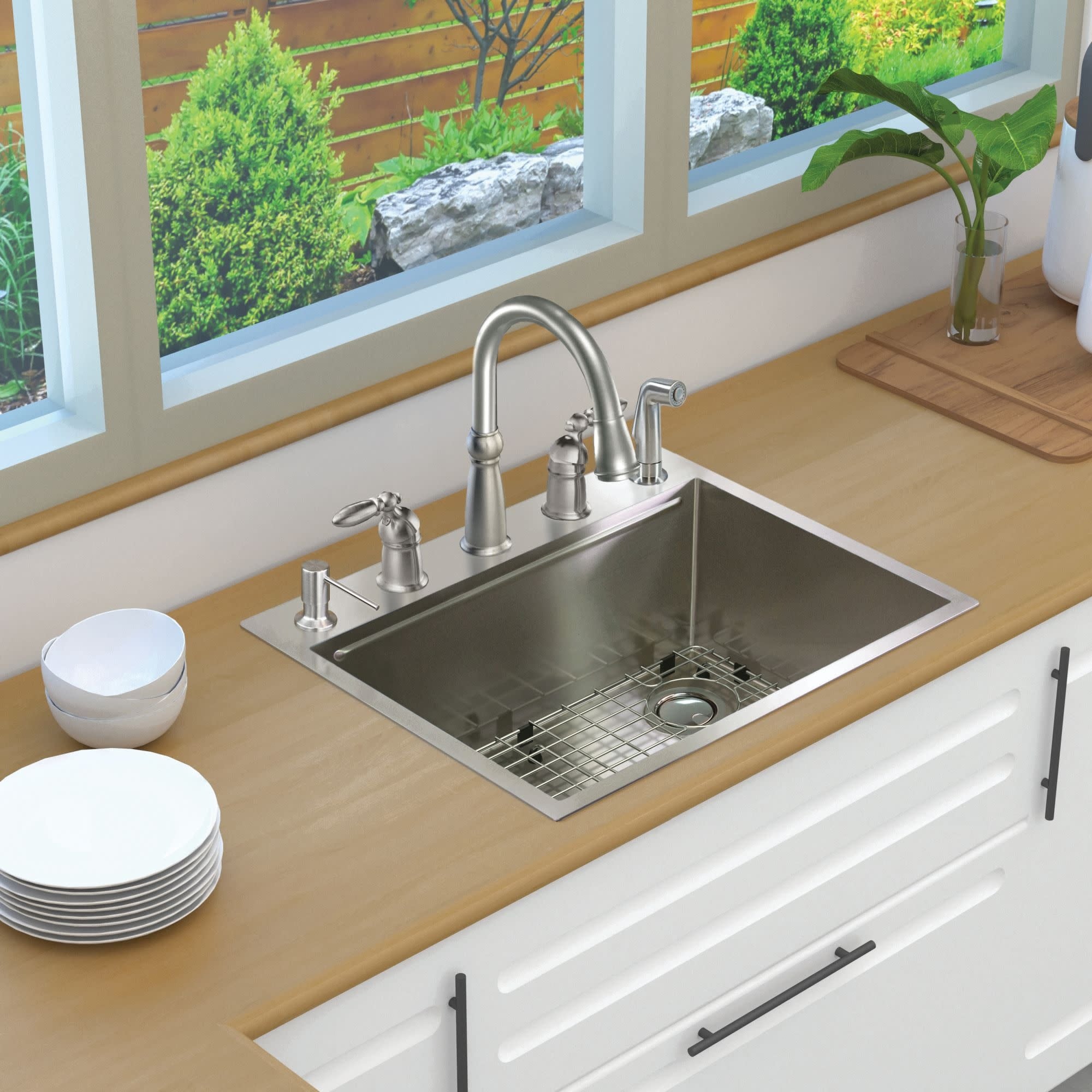 Transolid KWSST272210-5 27" Drop In Single Basin Stainless Steel