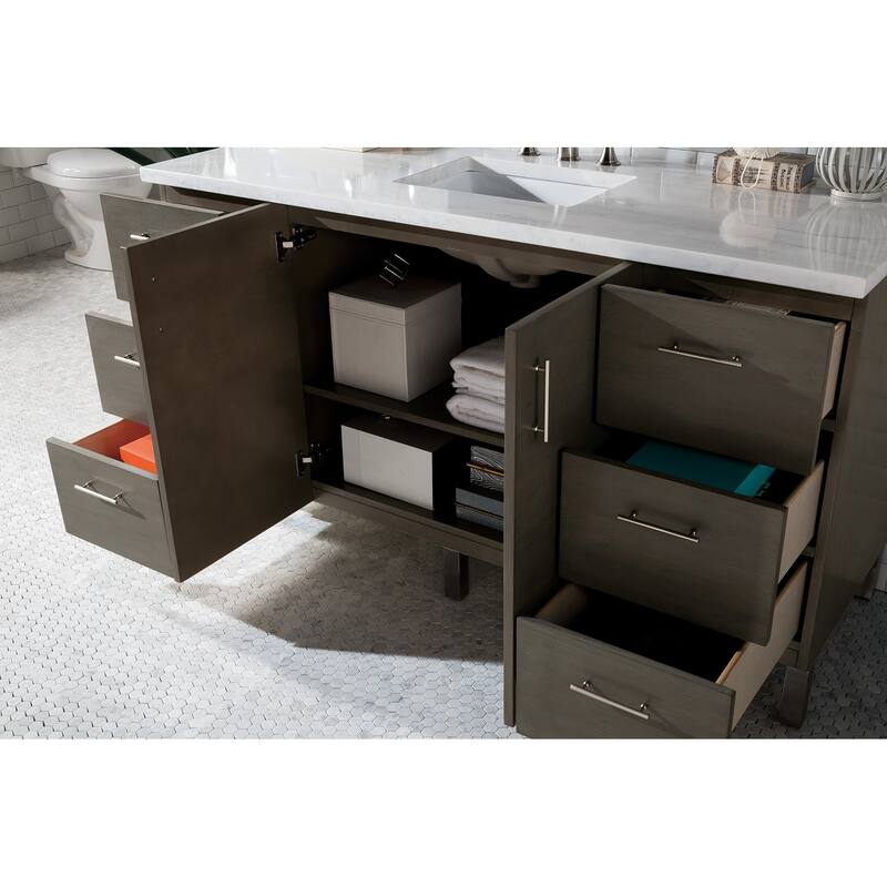 James Martin Vanities Metropolitan 60" Single Vanity, Silver Oak