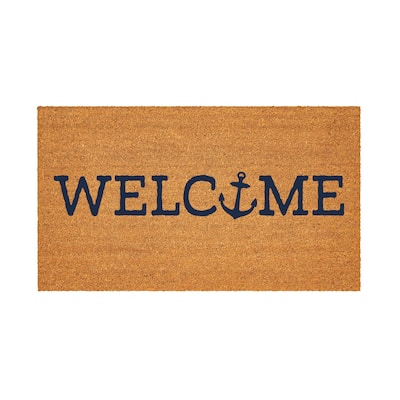 Welcome Anchor Coastal Coir Mat 28"x16" - 28" x 16"
