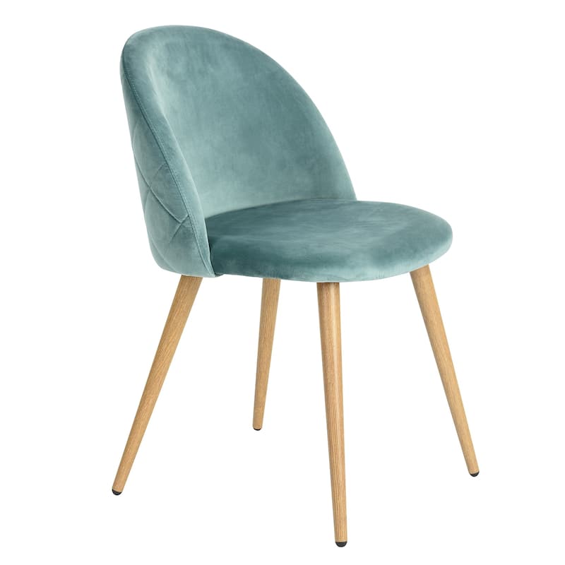 HomyLin Modern Upholstered Fabric Dining Chair Mid Back Armless - Single - Aqua