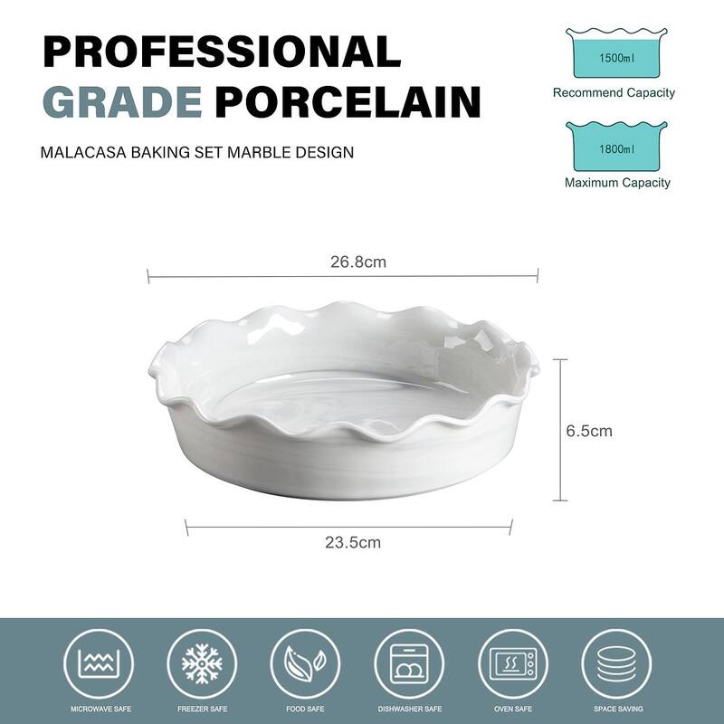 10.5" Stoneware Pie Quiche Pan 60 Oz.