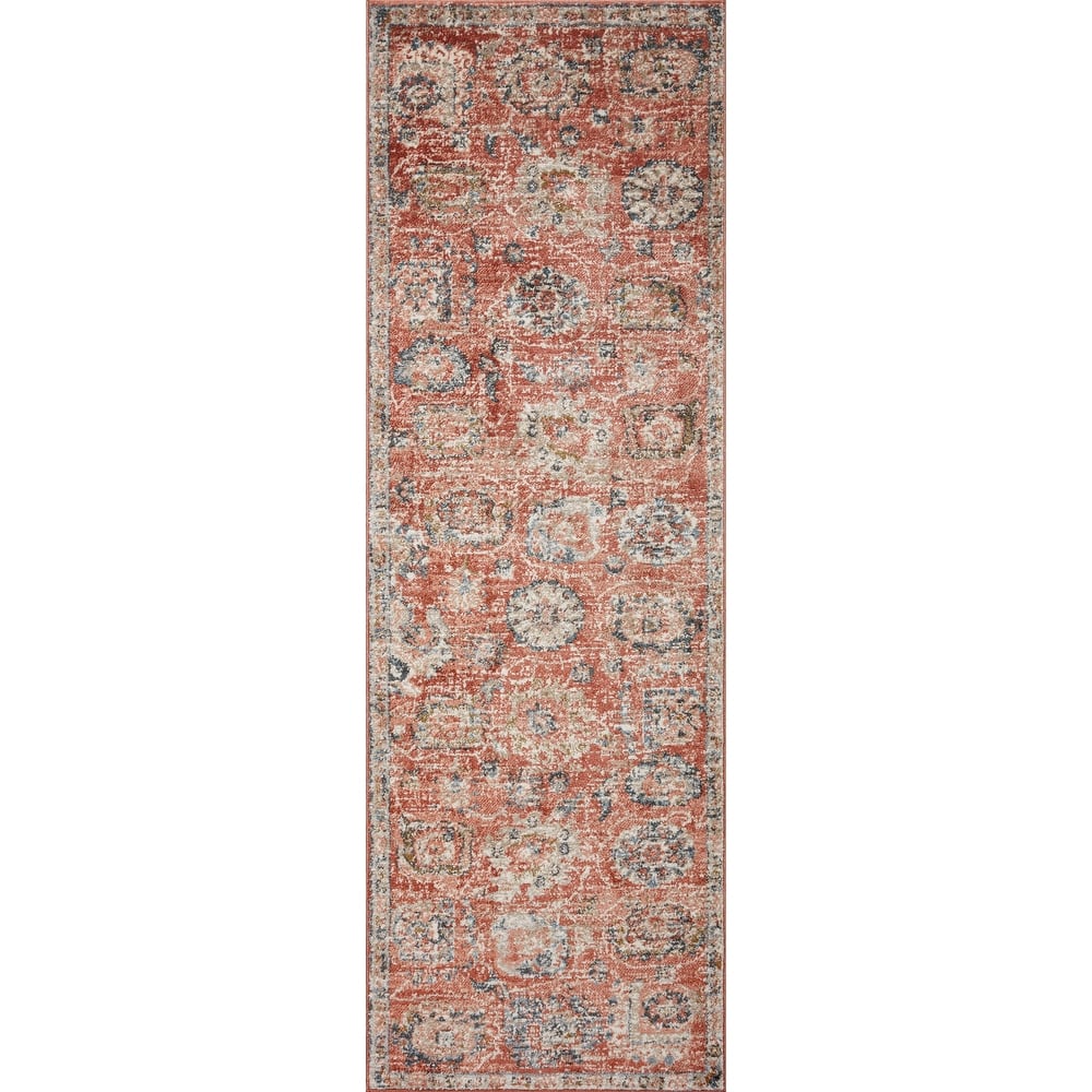 Alexander Home Valeria Boho Botanical Distressed Area Rug