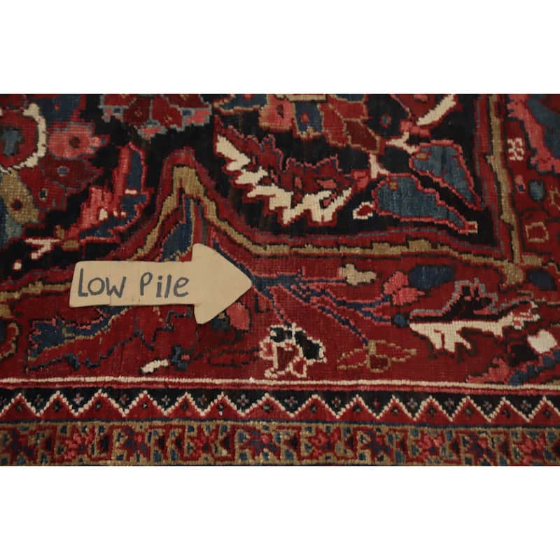 Hand Knotted Oriental 100% Wool Carpet Traditional Floral Red Heriz Area Rug - 11' 3'' X 8' 0''