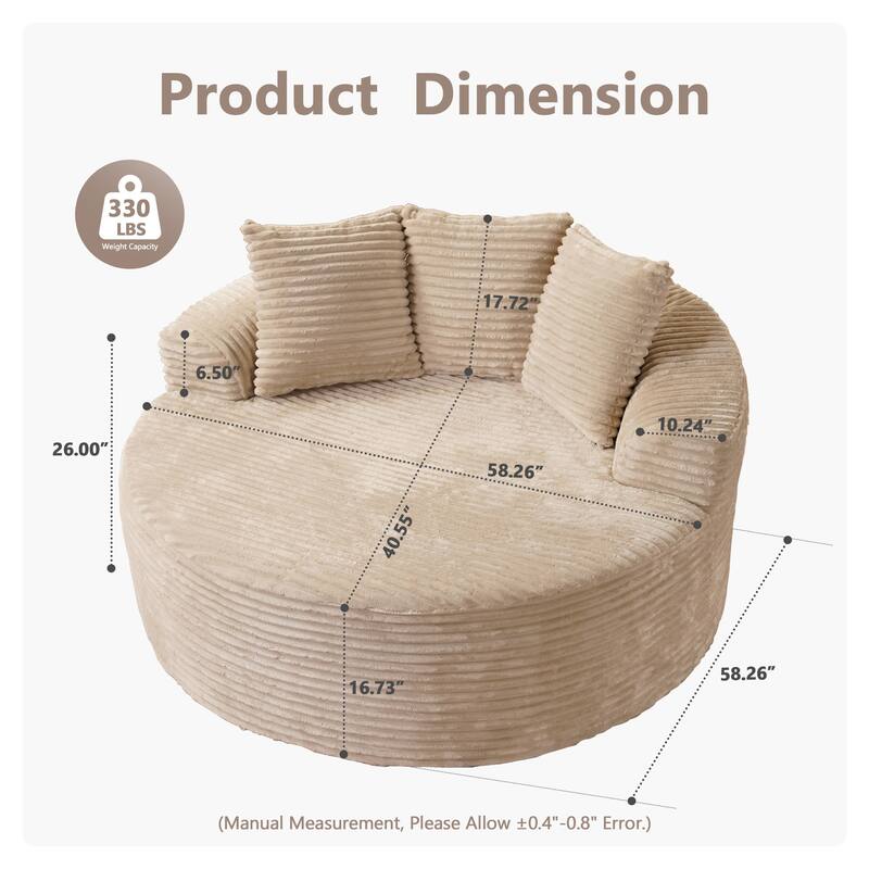 OVIOS Indoor Circular Plush&Fluffy Lazy Sofa