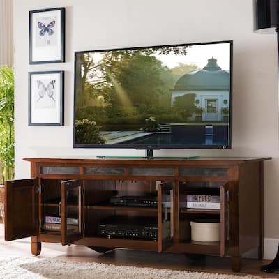 Leick Home Rustic Oak Enclosed Storage TV Stand