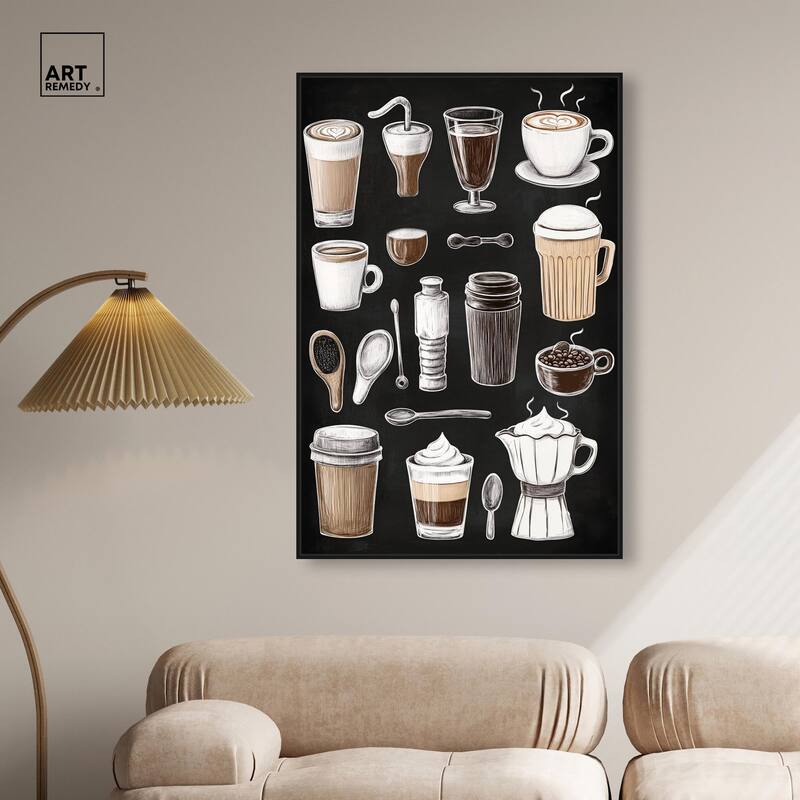 Coffee Chalkboard Canvas by Art Remedy