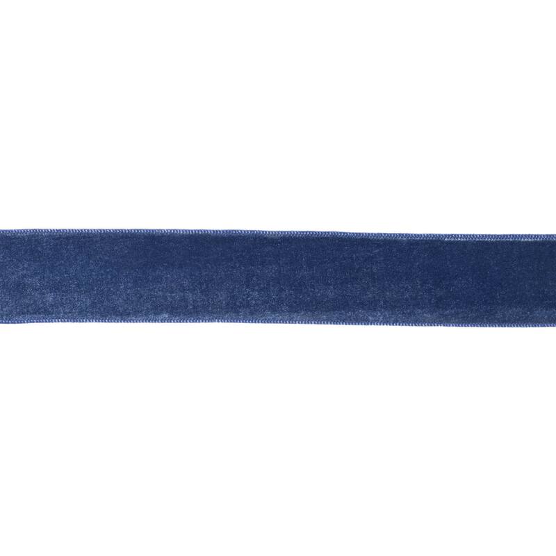 Polyester Spandex Wired Ribbon for Holiday Crafts - 2.5” W x 360” Long - Blue