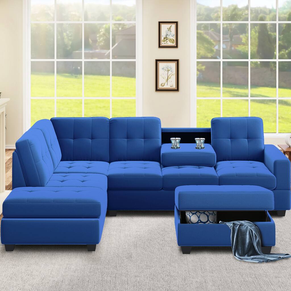 Modern Sectional Sofa with Reversible Chaise - Overstock - 35168895