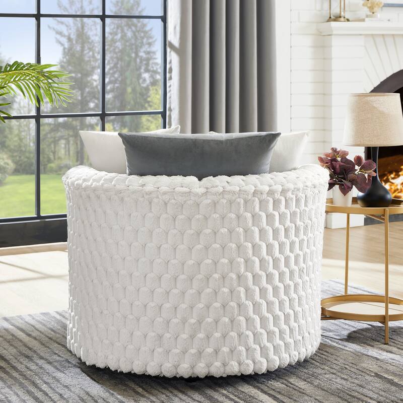 Off White 35" 3D Barrel Chair