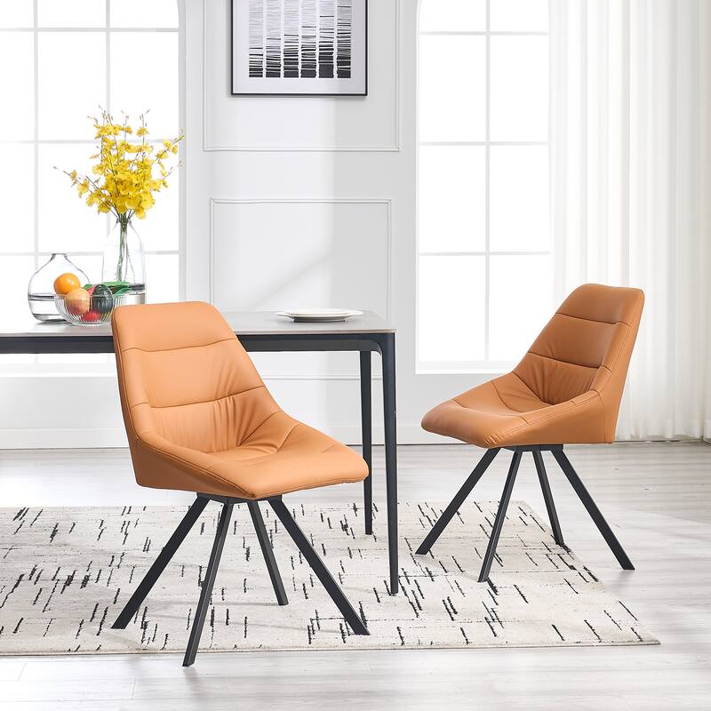 Dining Chair,Thickened fabric chairs with metal legs Set of 2