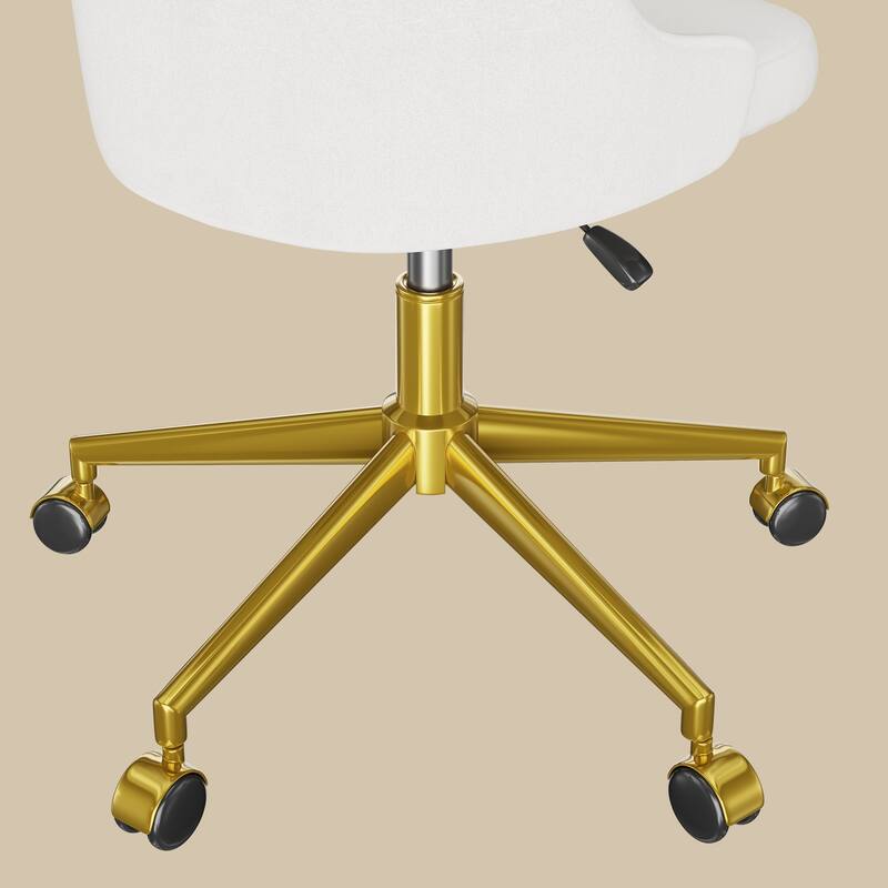 Javlergo Velvet Desk Chair with Height Adjustable Gold Base Swivel Office Chair for Office Living Room Bedroom Make Up