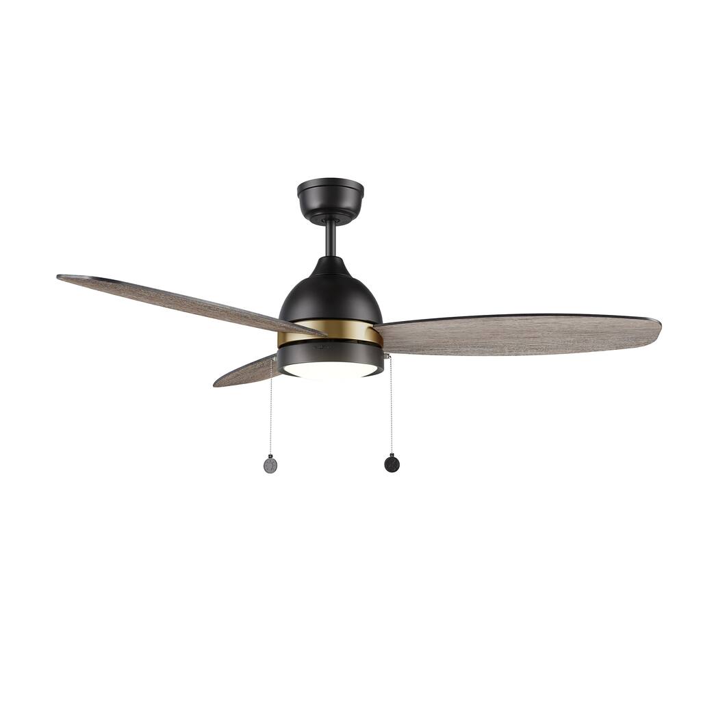 Fan Reed Reed 52-inch Indoor Ceiling Fan with Pull Chain,Dimmable LED Light Kit ...