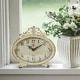 preview thumbnail 13 of 28, Decorative Pewter Mantel Clock Beige