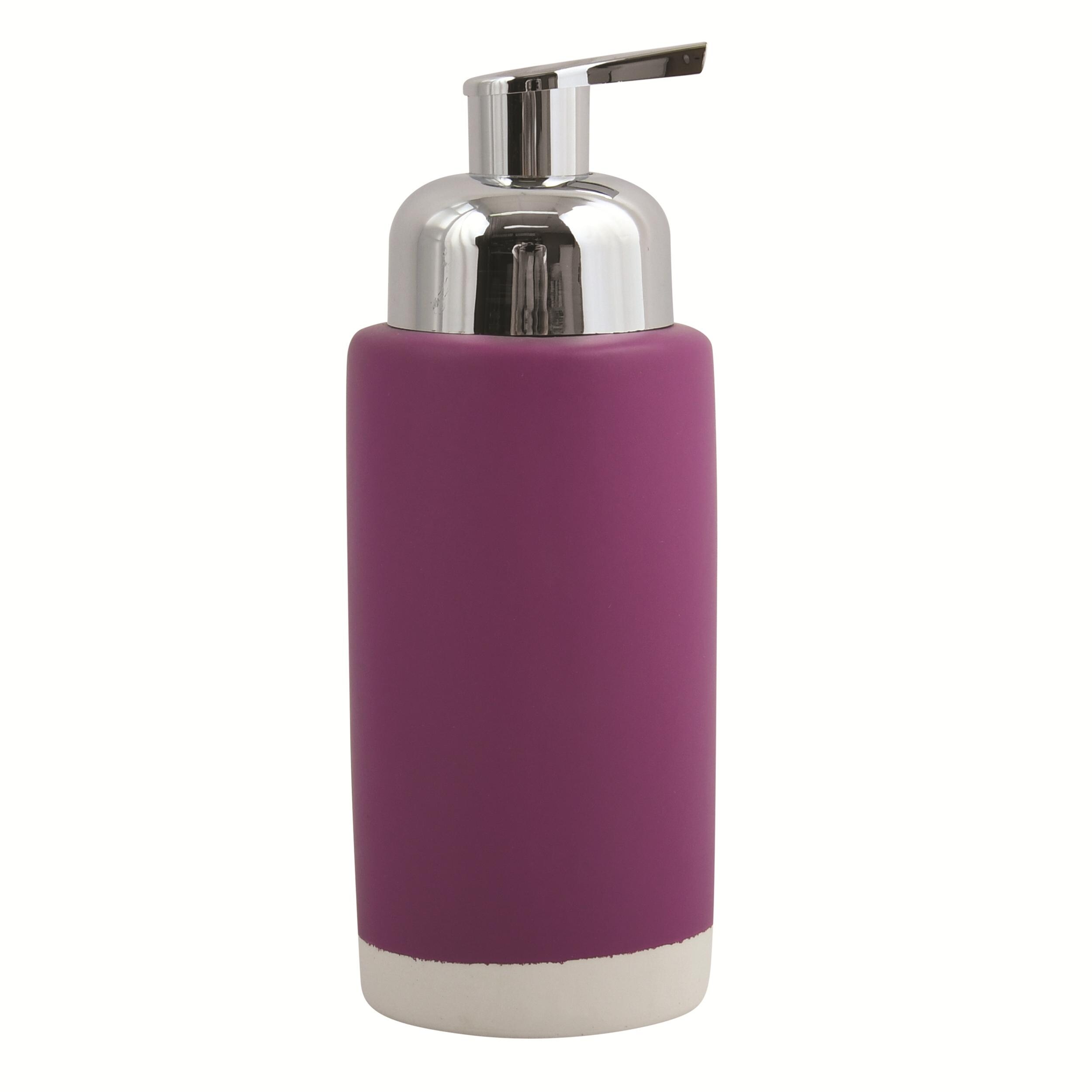 purple soap dispenser