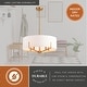 preview thumbnail 5 of 13, Surrey 5 Light Natural Brass Mid-Century Modern Chandelier White Fabric Drum Shade - 22-in W x 15.5-in H x 22-in D
