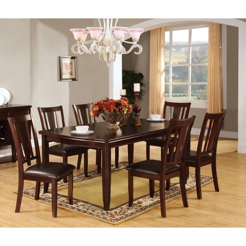 Betsy Transitional Espresso Wood 7-Piece Dining Set by Furniture of America - Espresso