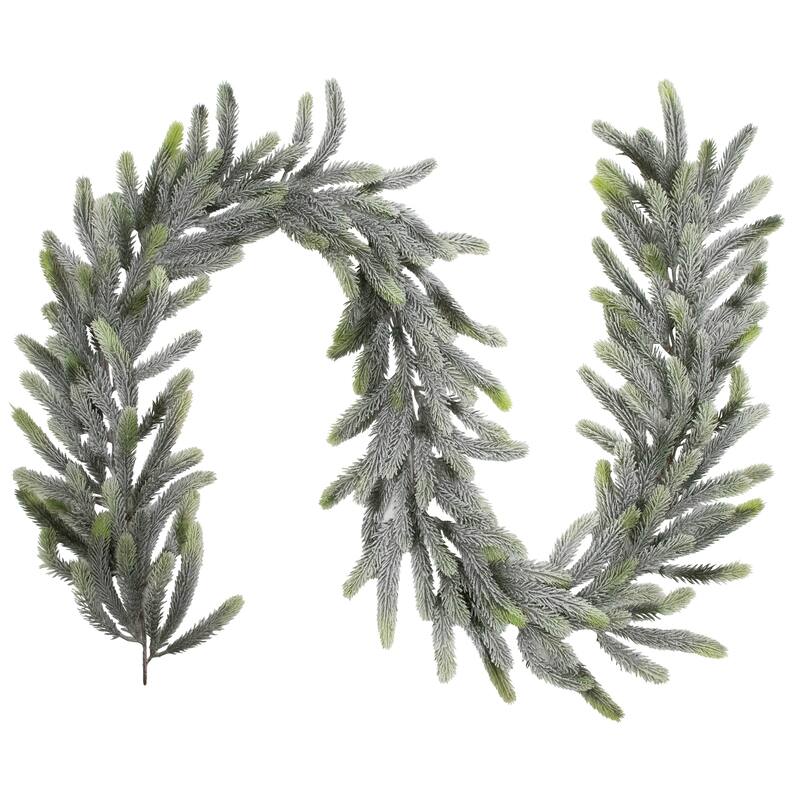Frosted Pine Artificial Christmas Garland - 6' X 7" - Unlit
