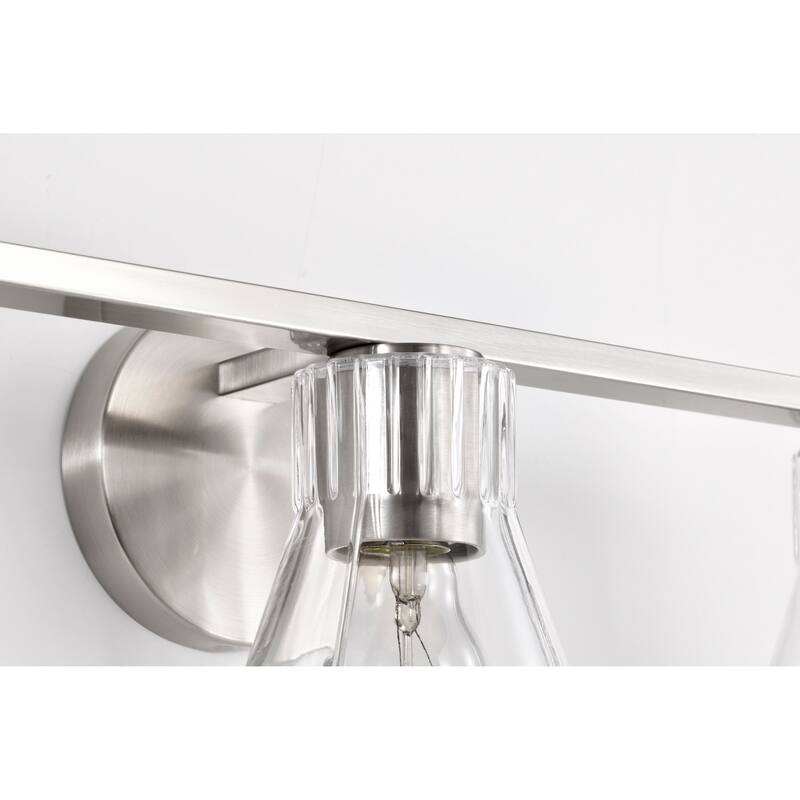 Gianna 3 Light Vanity Brushed Nickel Finish Clear Glass - Brushed Nickel