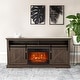 preview thumbnail 4 of 11, 68" Farmhouse Dark Brown Electric Fireplace TV Stands Console for 78-inch TV with Remote