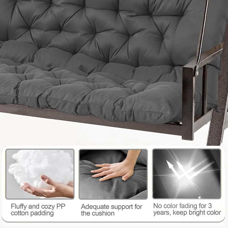 Swing Replacement Cushion Outdoor Bench Cushions with Backrest Thicken 4