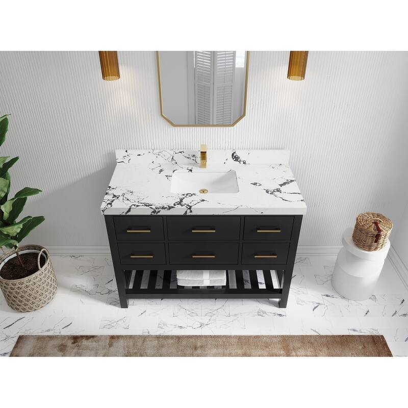 Willow Collections 48 in. W x 22 in. D Parker Single Sink Bathroom Vanity with Countertop
