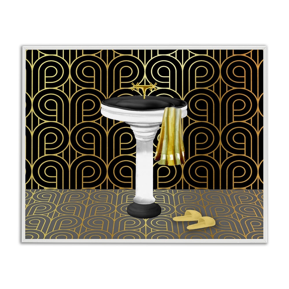 Stupell Bathroom Sink Deco Style Framed Giclee Art Design By Conrad Knutsen