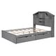 preview thumbnail 16 of 20, Full Size Wood Platform Bed with Storage Headboard and 2 Drawers