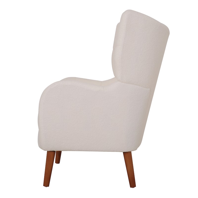 Christopher Knight Home - Josh 41" High Back Teddy Accent Chair, Comfy Modern Armchair with Birch Wood Legs