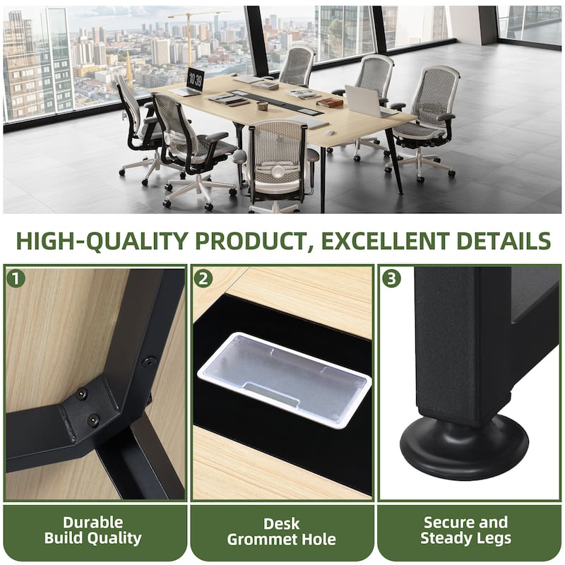 Moasis Boat Shaped Conference Table Meeting Table Office Table w/Power Outlets