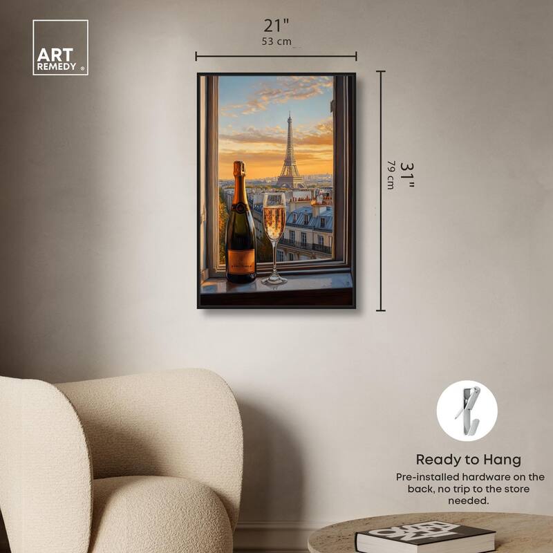 Classy Drink in Paris Canvas by Art Remedy