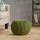 Moro Handcrafted Modern Cotton Pouf by Christopher Knight Home - Cedar Green