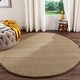 preview thumbnail 58 of 169, SAFAVIEH Natural Fiber Marina Basketweave Seagrass Rug 6' x 6' Round - Natural/Dark Brown