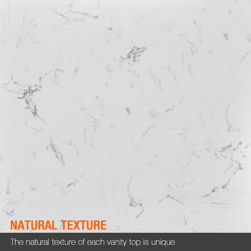 YASINU 36 Inch Engineered Marble Right Sink Vanity Top